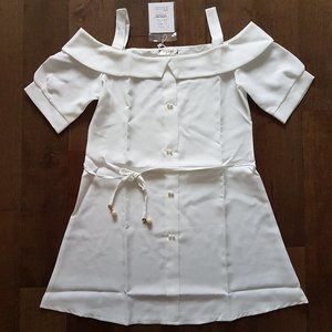 Classic & Best White Cold-Shoulder Dress, One Size